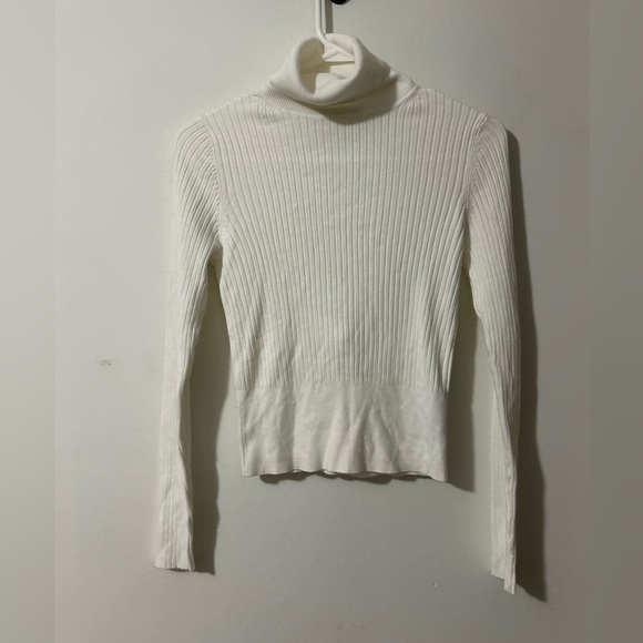 Zara White Turtleneck  Long Sleeve Top - Picture 1 of 3